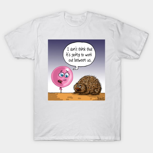 Balloon and porcupine breakup T-Shirt by macccc8